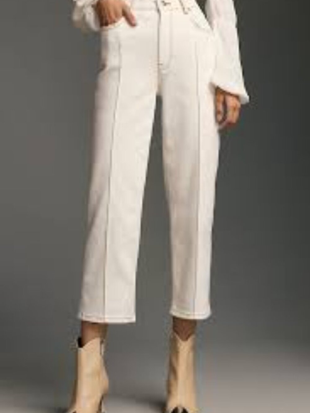 Pilcro Seamed Taper High-Rise Straight-Leg Jeans 34